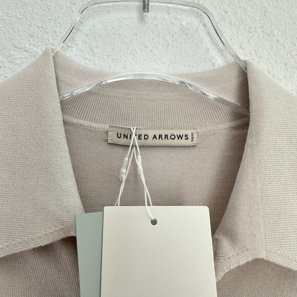 United Arrows Tokyo Knit Polo Shirt Men Medium Cotton Blend Minimalist Preppy - Picture 4 of 9